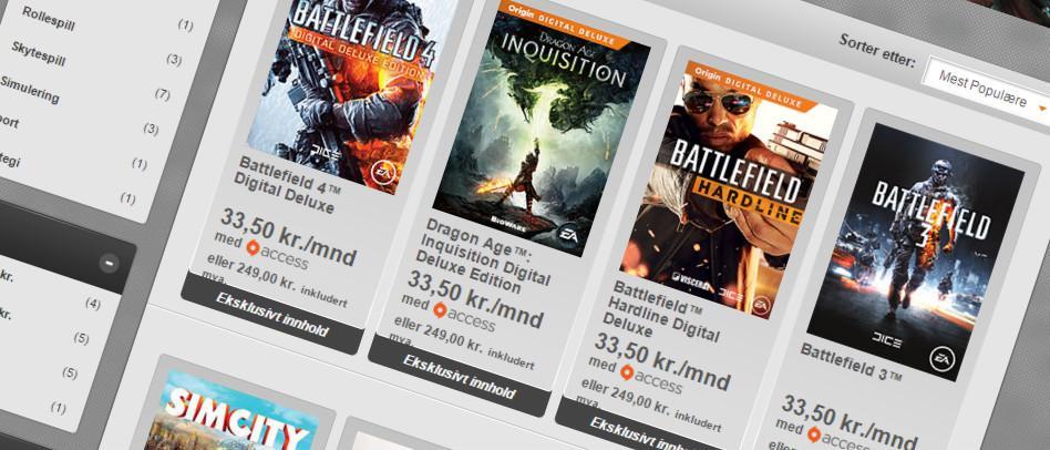 Nå er EA Origins Access til pc også tilgjengelig i Norge