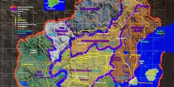 - Dette er kartet i «Red Dead Redemption 2»