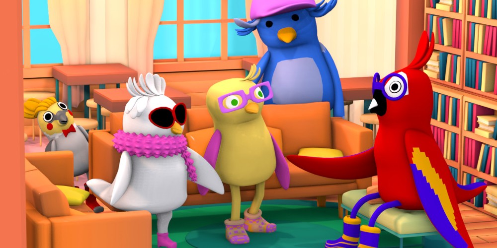 Sitcom med fugler som prøver å drikke