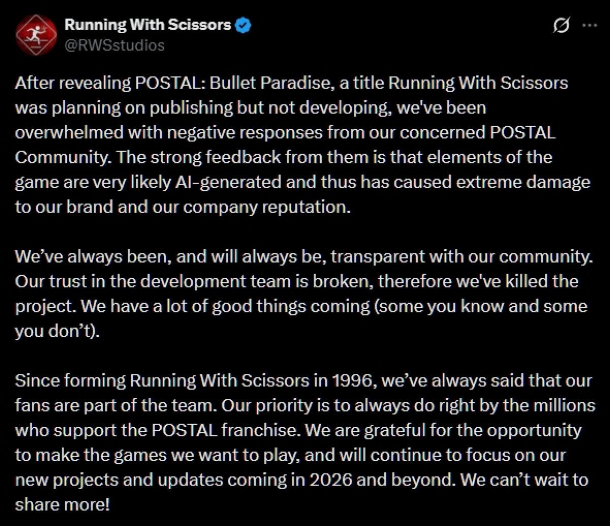 Spillet kanselleres.